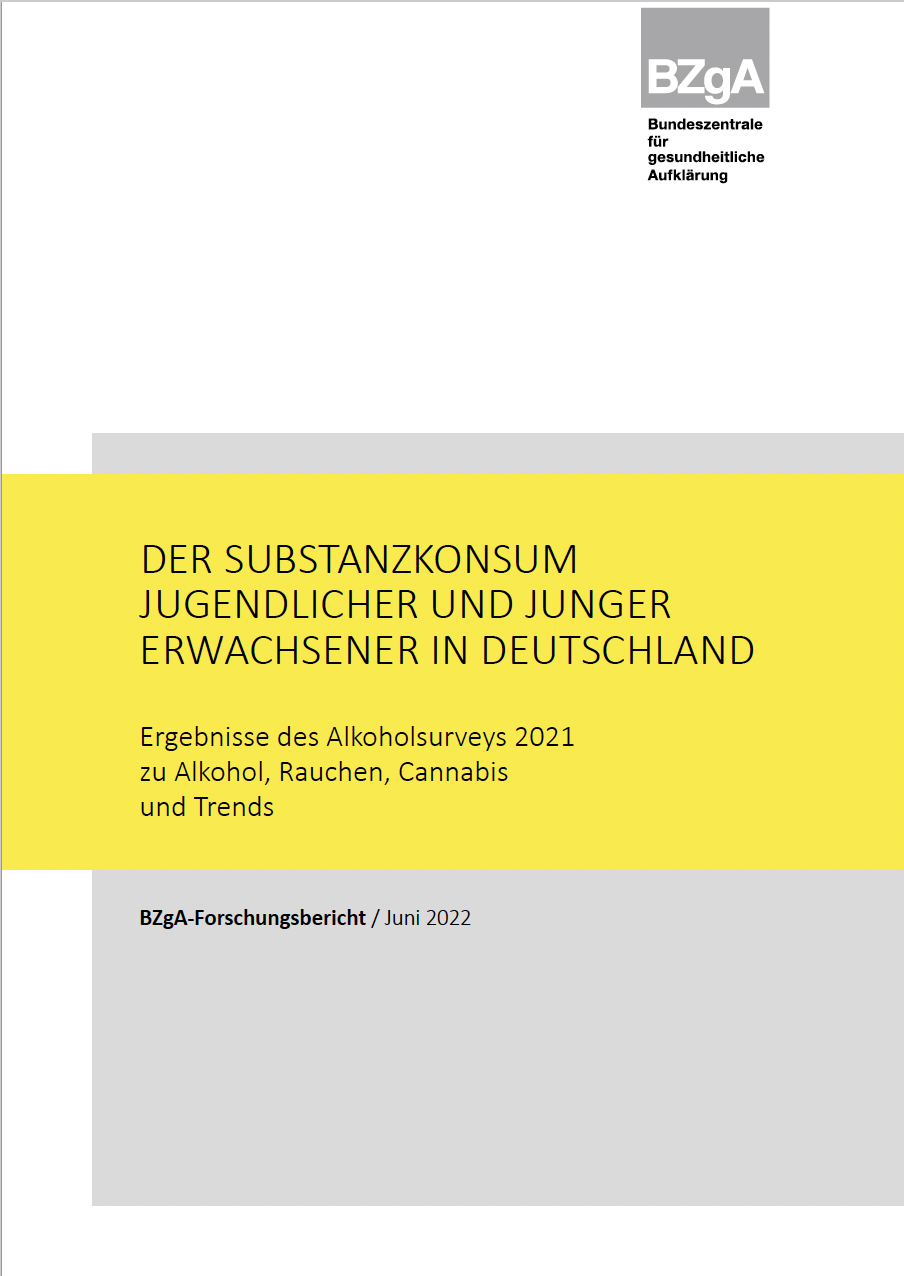 Coverbild: Der Substanzkonsum Jugendlicher und junger Erwachsener in Deutschland (BZgA, 2021)