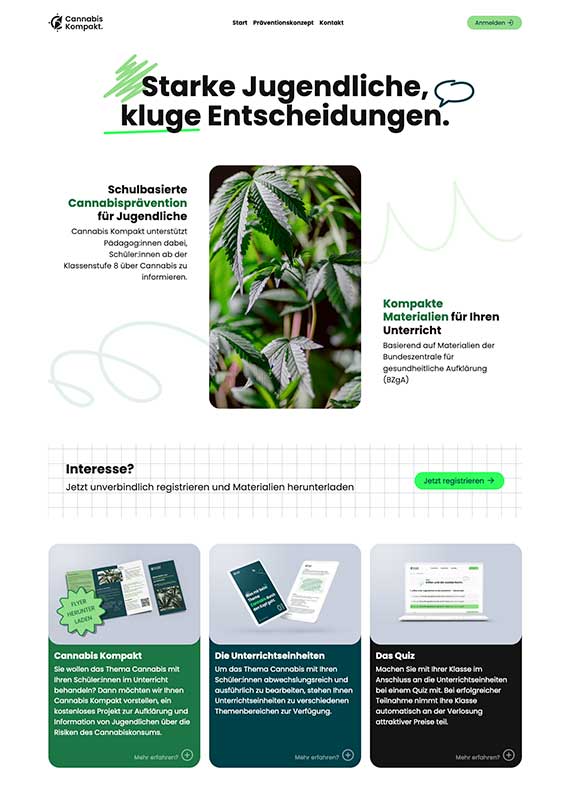 Website-Ausschnitt Cannabis Kompakt